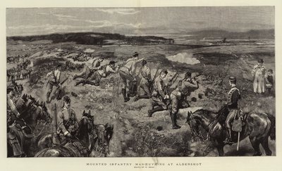 Gemotoriseerde Infanterie manoeuvreert in Aldershot door William Small